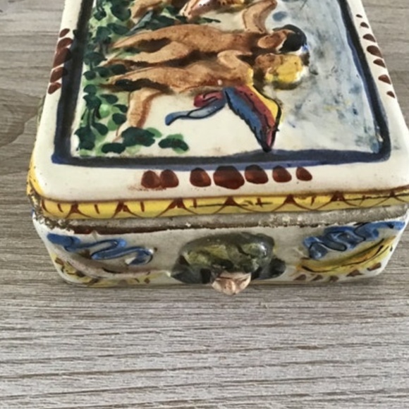 Vintage Angel Trinket Box Porcelain Keepsake Italian Cherubs Italy Capodimonte - Picture 4 of 8